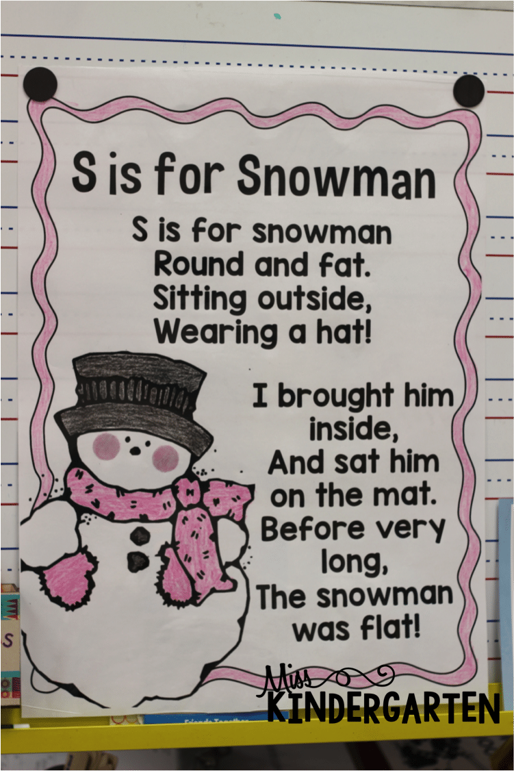 s is for snowman! - miss kindergarten